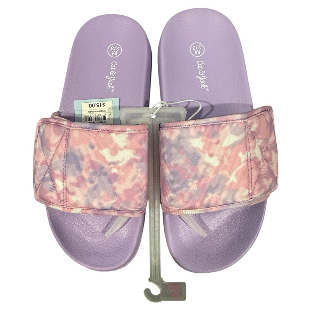 Purple and Pink Slide Sandals
